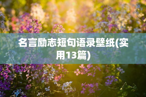 名言励志短句语录壁纸(实用13篇)