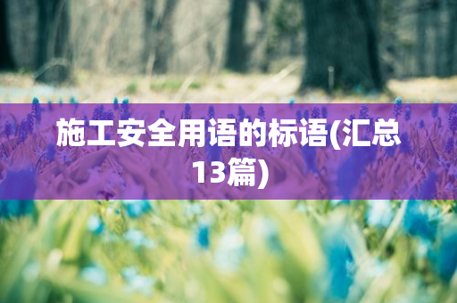 施工安全用语的标语(汇总13篇)